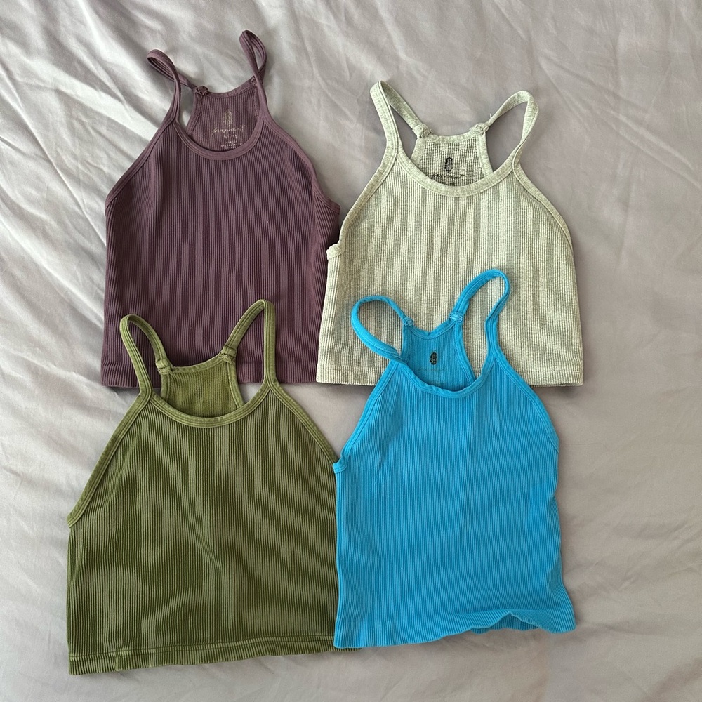 Free People Happiness Runs Crop Tanks (set of 4)